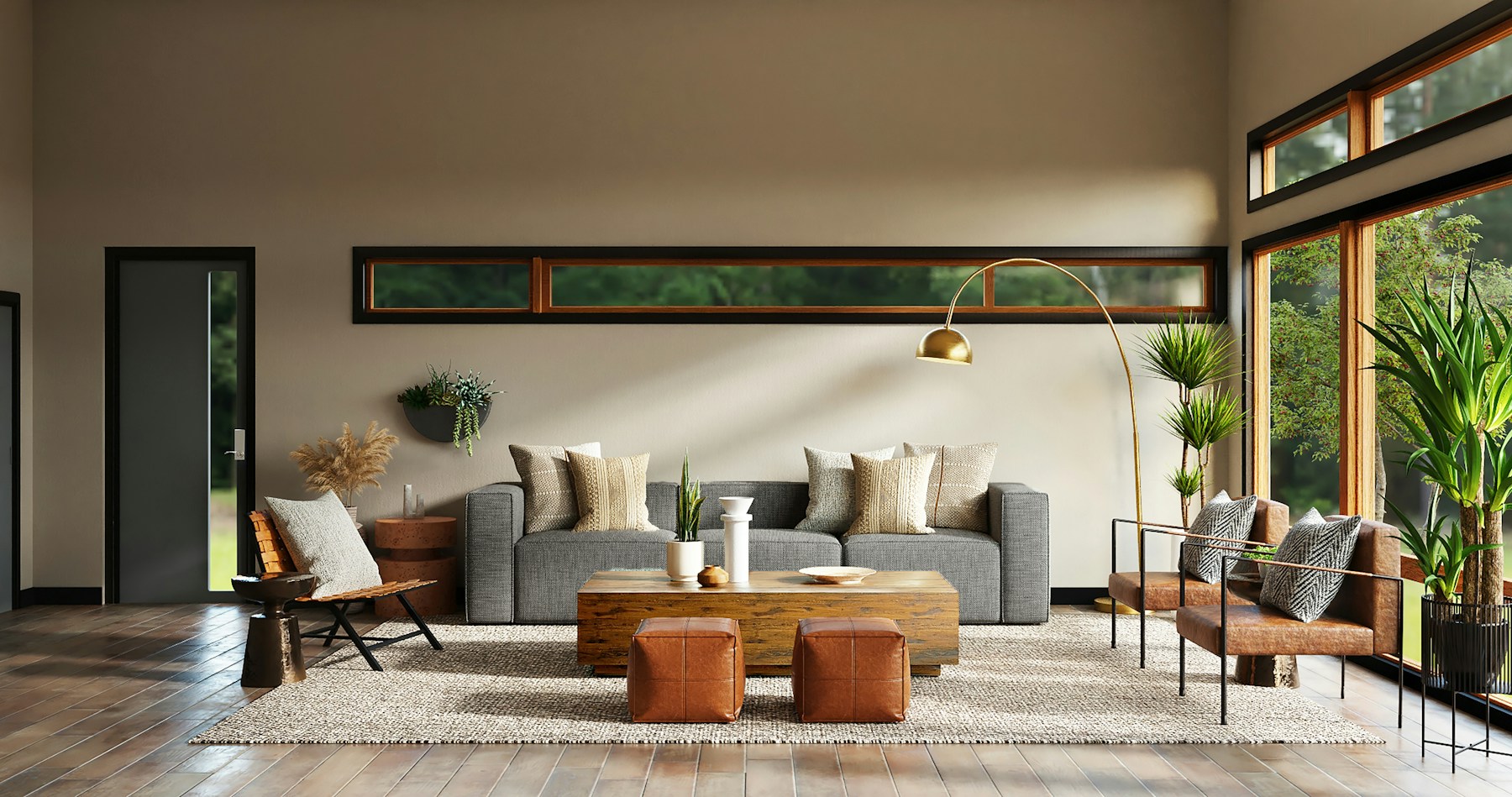 Quiet luxury interior with installed designer wallpaper